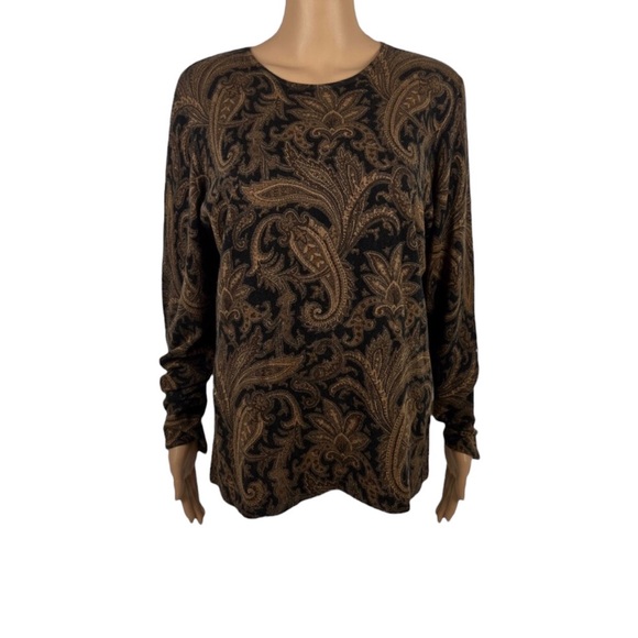 Lauren Ralph Lauren Sweaters - Ralph Lauren Women’s 85% Silk 15% Cashmere Size XL long sleeve top in brown